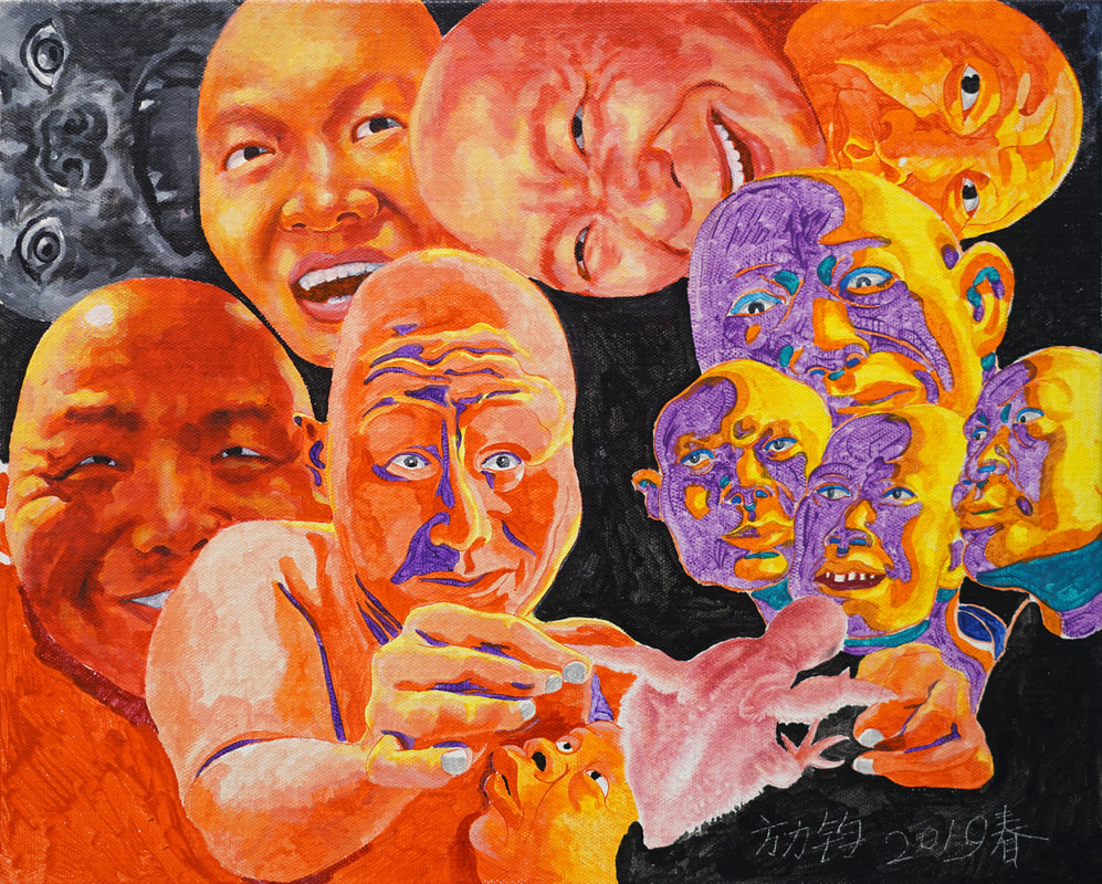 Fang Lijun, 2019 Spring, 2019, oil on canvas, 40 x 50 cm