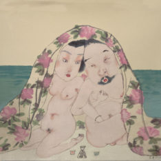Li Jin, The floral quilt, 2013, silkscreen on handmade cotton rag paper, ed of 100, 54x63cm