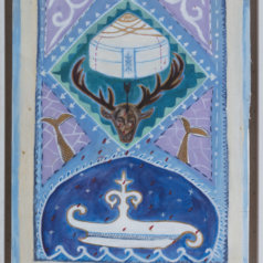 Rose Wong, The Bible of Female Saints - Kyrgyz Mother Deer, mixed media, 2019, 42x30cm
