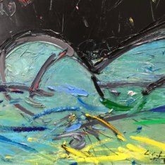 Lin Chunyan, A Rainy Night, 2020, oil on canvas, 40x50cm
