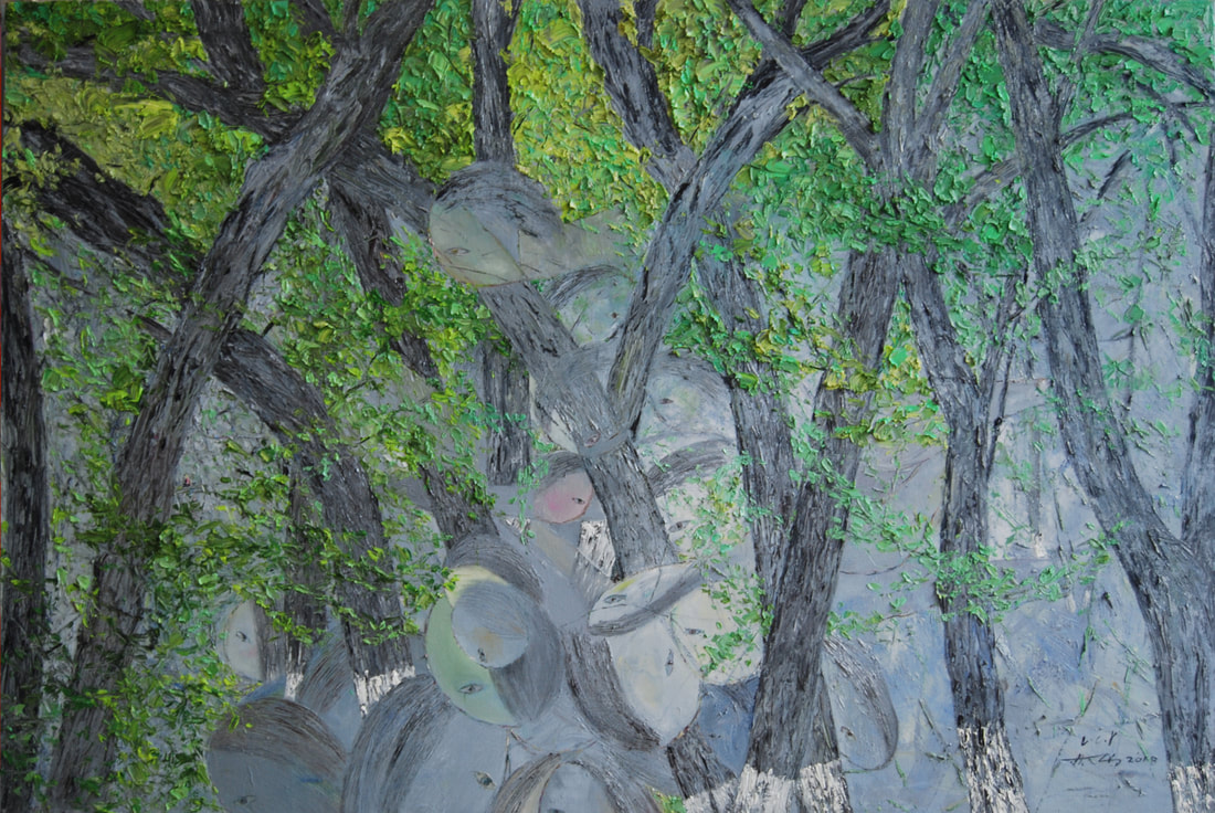 Lin Chunyan, Early Spring, 2018, oil on canvas, 200 x 300 cm