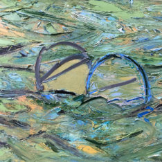 Lin Chunyan, Swimming #3, 2020, oil on canvas, 50x60cm