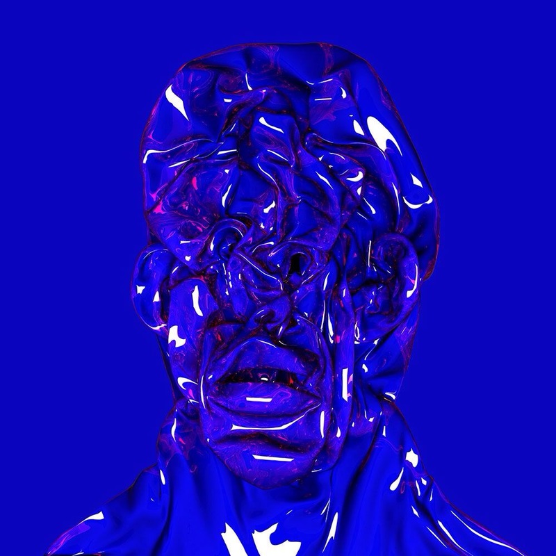 Emer Yang, Blue Portrait, 2015, digital paint, 150x150cm