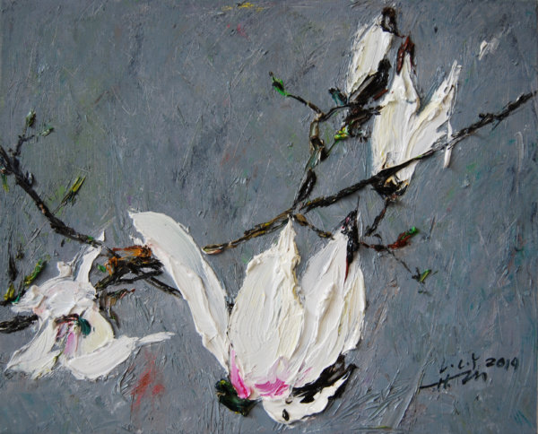 Lin Chunyan, Magnolia, 2019, oil on canvas, 40x50cm