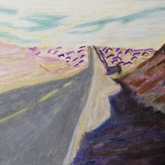 Sun Ziyao, Route 315, 2020, oil pastel on paper, 37x52cm