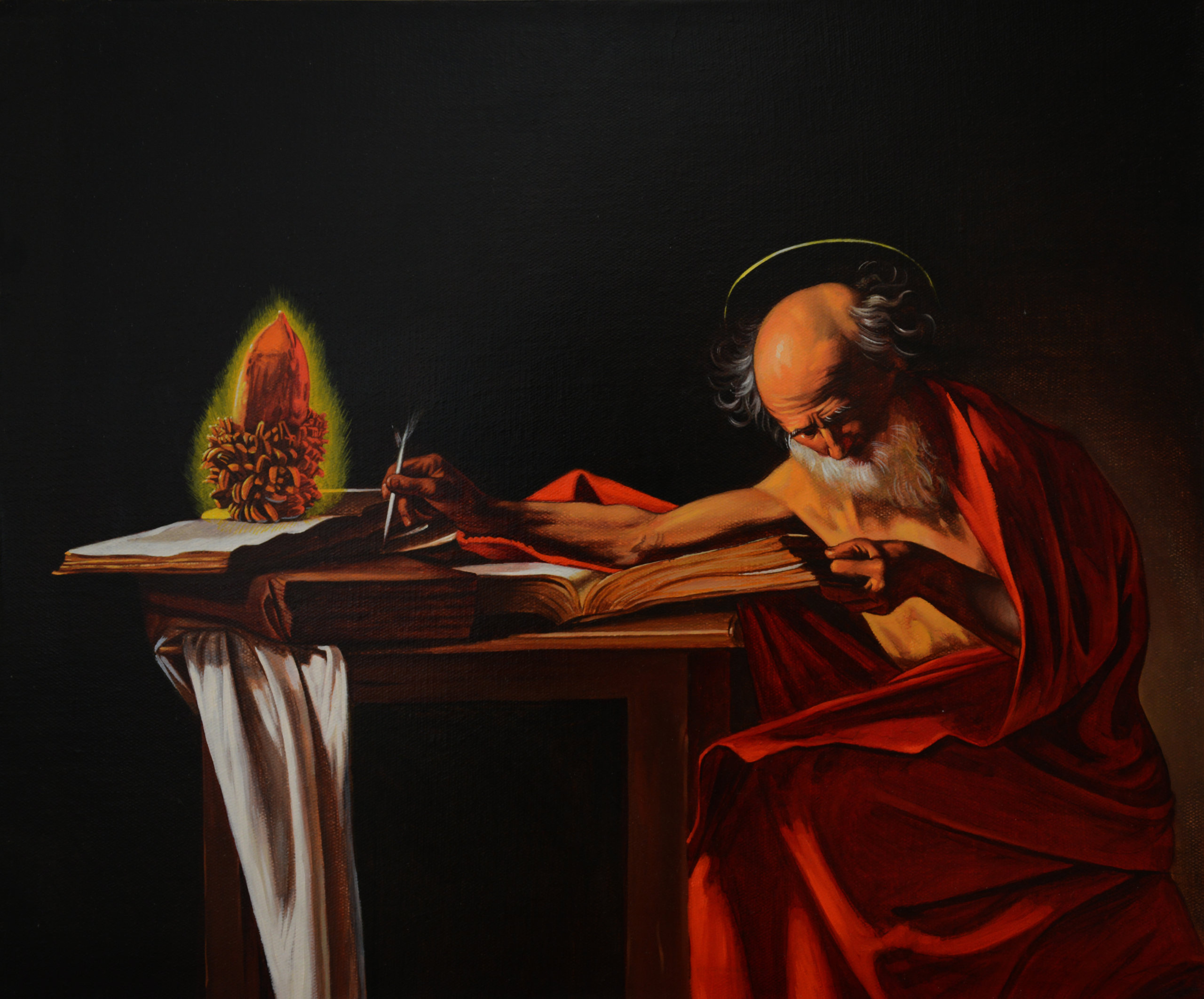 Cang Xin, It often slowly comes when I am writing, 2013, oil on canvas, 50x60cm