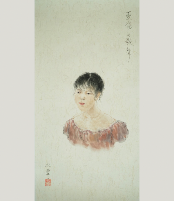 Liu Zhifeng, Singing, 2016, ink on paper, 34x17cm