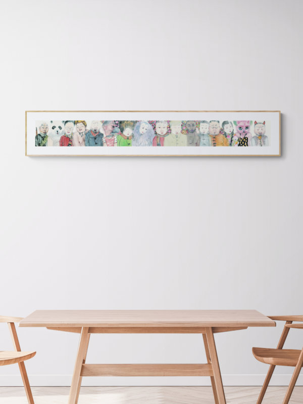 Li Jin, Happy together, 2014, silkscreen, ed of 100, 17x155cm, mock up