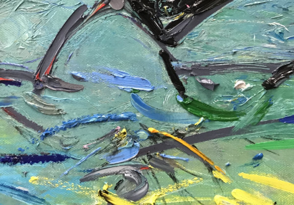 Lin Chunyan, A rainy night, 2020, oil on canvas, 40x50cm, detail