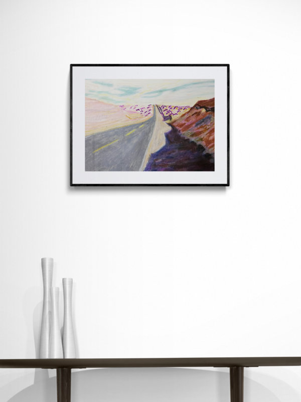 Sun Ziyao, Route 315, 2020, oil pastel on paper, 37x52cm, mock up