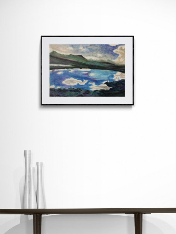Sun Ziyao, Sky mirror, 2020, oil pastel on paper, 37x52cm, mock up