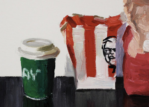 Zai Kuang, Food #10, 2020, oil on canvas, 30x30cm, detail